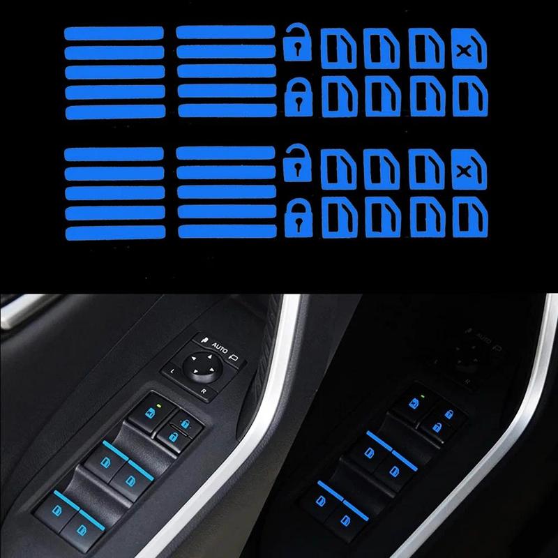 Product Introduction of Luminous Window Button Sticker Fluorescent Windows Lifter Door Switch Stickers Night Safety Decal Car Interior Decals Auto Part 2