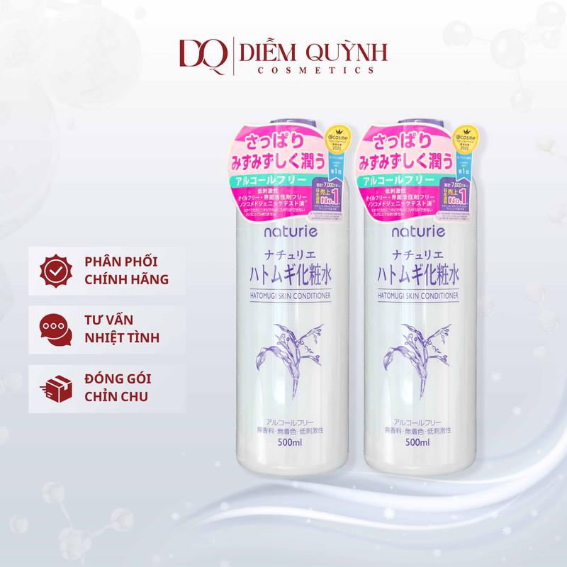  Nước hoa hồng Naturie Hatomugi hạt ý dĩ Nhật 500ml  Combo đi kèm nước tẩy trang hatomugi  Làm Đẹp Da Skincare 