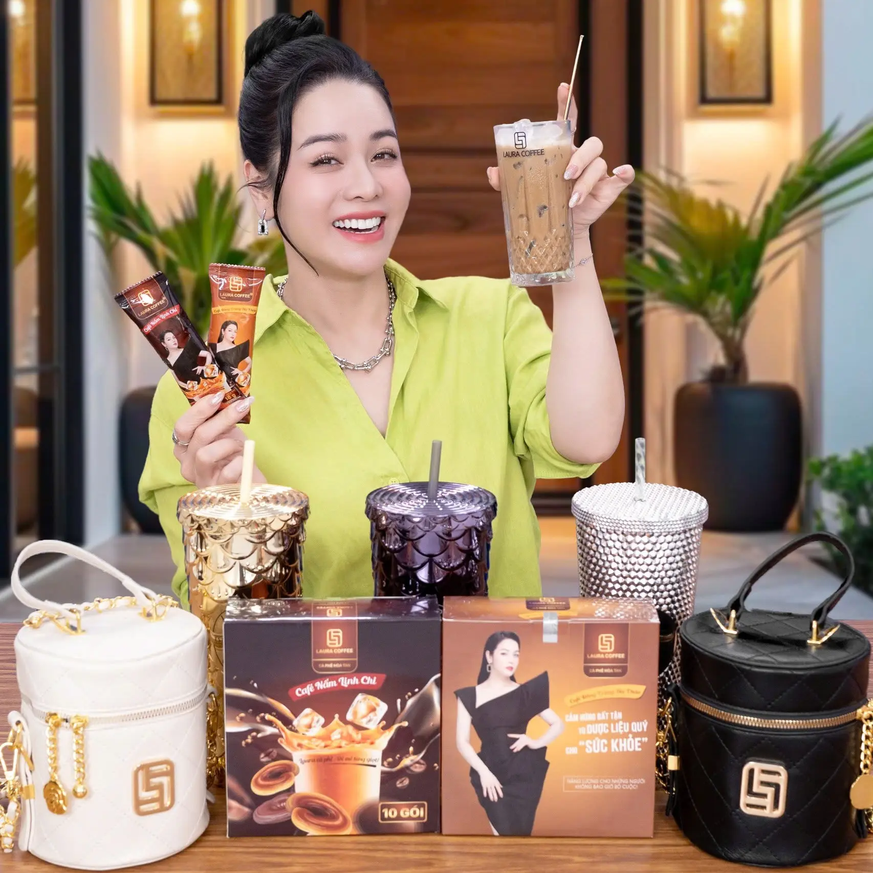 [GIẢM GIÁ TỐT KHÔNG QUÀ] 6 Hộp Cà Phê Laura Coffee Nhật Kim Anh Đông Trùng+ Nấm Linh Chi, mỗi loại 3h, mỗi hộp 10 gói, 18g/gói