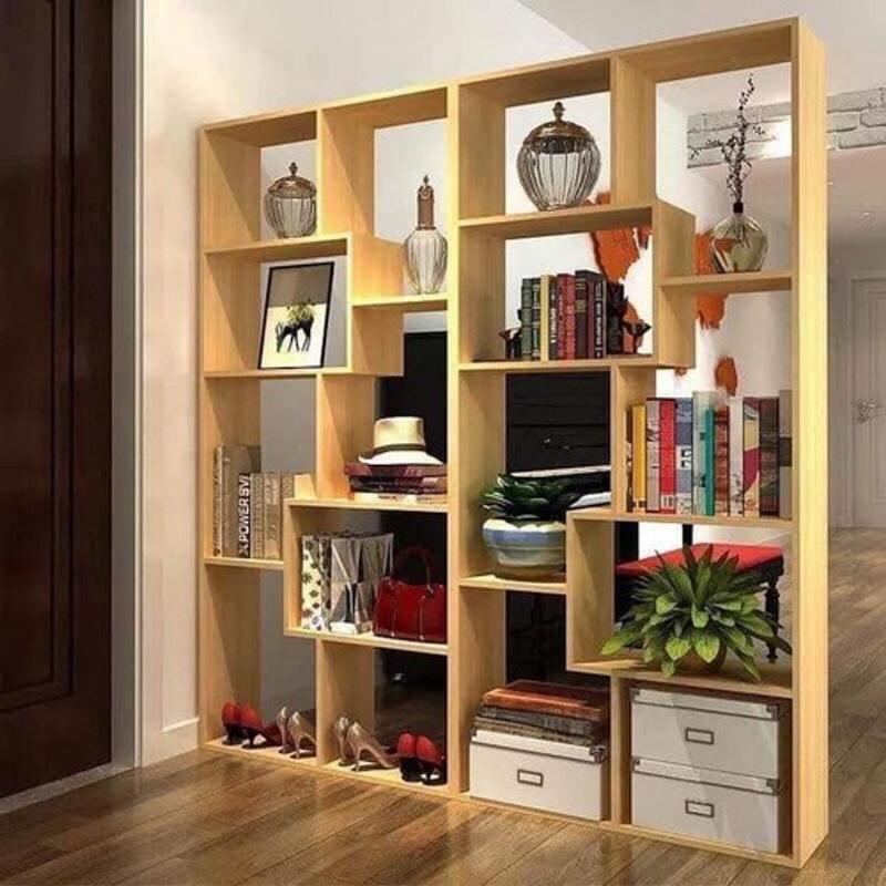 Kệ Sách Gỗ Chữ U 8 Ngăn và Kệ Sách Gỗ Để Bàn 1 Ngăn Kéo HD-017 (48 X 30 X 17cm) 2