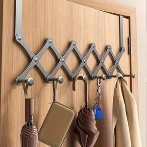 Over Door Coat Rack, 1 Count Wall Mounted Towel Rack, Bathroom Door Casual Type Foldable Coat and Clothes Hooks, Stainless Steel Thickened Hooks, Organizer