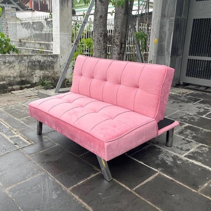 Sofa Mini, Sofa Da Simili, Sofa Vải Nhung Mịn 1m2 Chân Sắt, Sofa Bed Cho Căn Hộ, Chung Cư, Gia Đình sofa  giường