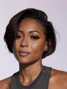 13*4 Lace Front Short  Human Hair Wigs, Gorgeous Fluffy Wigs for Women, Natural Looking Wigs for Party, Daily Use