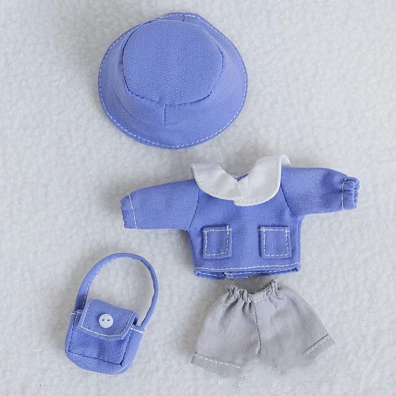 Product Introduction of New Lovely Doll Cotton Clothes Replaceable Cute Shirt Pants Hats Male/Female Uniform For 1/11 OB11 Dolls 12