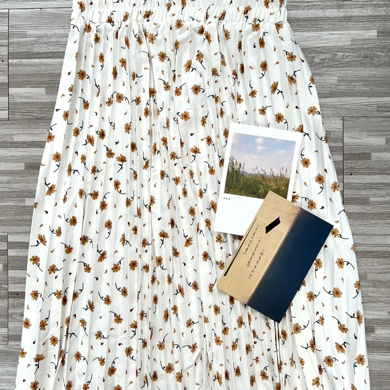 Skirt Plisket Bunga Wanita Korea / Ro Bawahan k Hyget Premium Allsize Dewasa A-Line Fit Motif 5