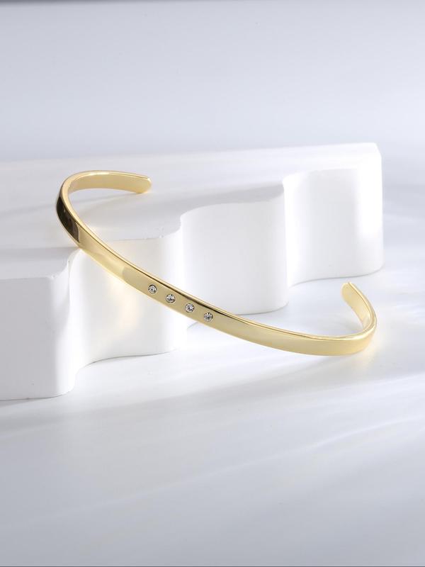 Women's Elegant Rhinestone Decorated Bangle Bracelet, Exquisite Trendy Bangle, Fashionable Jewelry for Women & Girls As Gift 3