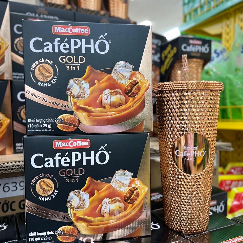 [CHÍNH HÃNG]Combo 2 cafe phố Gold + 1 ly kim cương cao cấp 700ml Coffee Cà Phê Socola