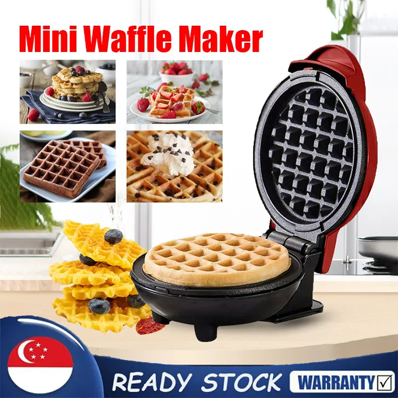 【READY STCOK 】 Mini Waffle Maker Electric Breakfast Waffle Machine Waffle Pot Sandwich Multi function Cooker Pot Non-Stick Bread Cake Maker Egg Cake Pan Eggette