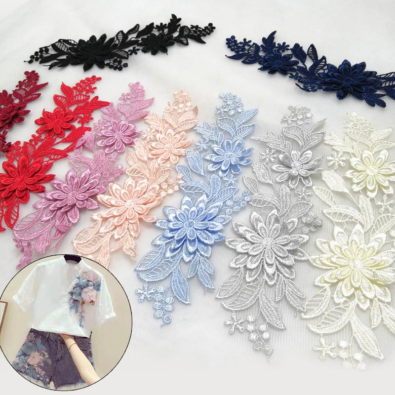 Miếng Dán Vải Hoa Ren Thêu, 1 Cặp, 10x25cm, Màu Sắc 3D Ba Chiều Đầy Màu Sắc, Thích Hợp Cho Trẻ Em Và Đám Cưới, Phụ Kiện 8