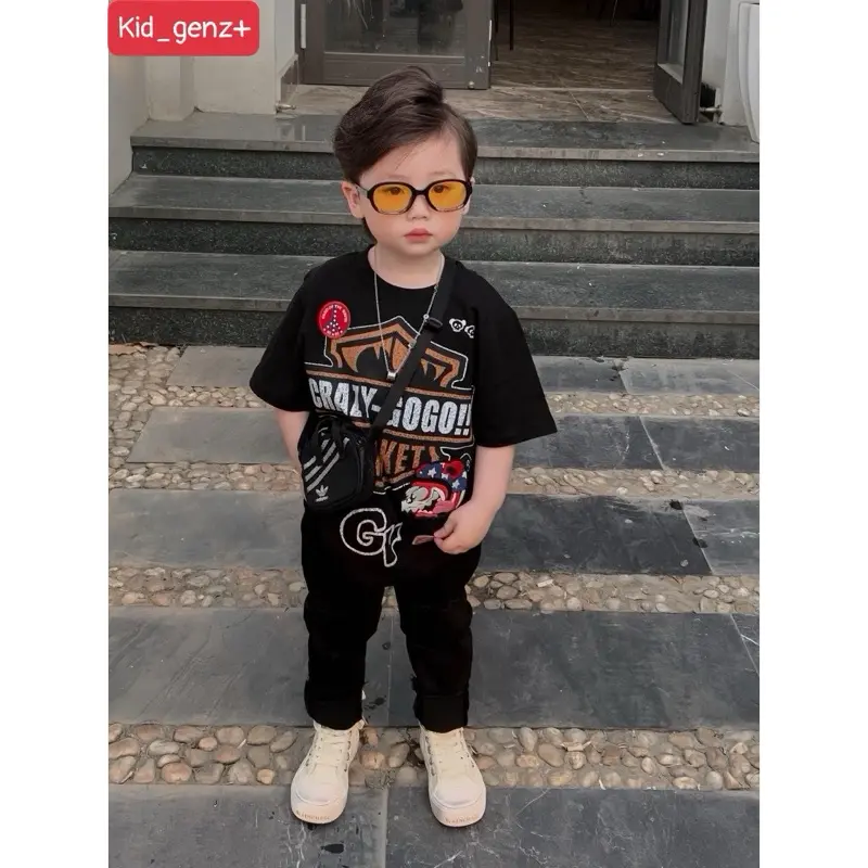 Áo thun thóc baby kid cho bé , áo phông trẻ em unisex form xuông cho cả gia đình  2024, Kid_genz