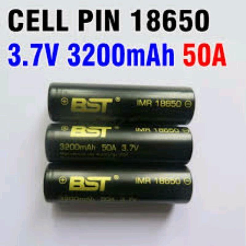    2 viên kèm hộp  Pin BST 18650 đen. sạc 3.7v 3500mah . dòng xả Cao 50A. 