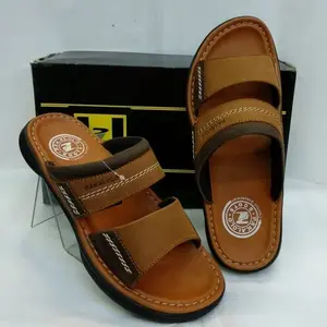 Sandal Kasual Pria Sandal Kulit Pakalolo N0875 - TAN