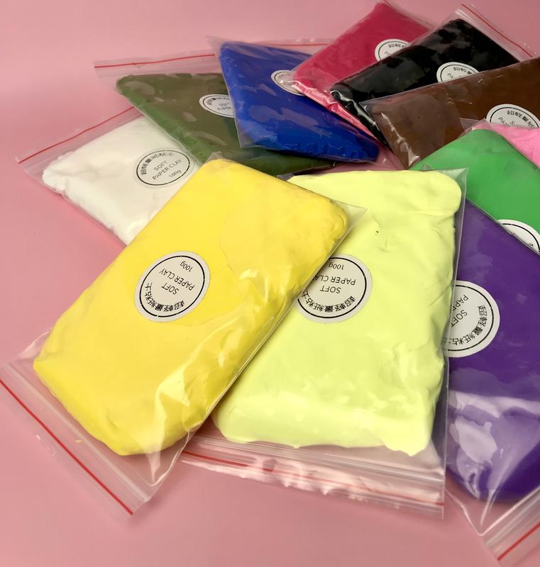 Đất sét tự khô Nhật đất sét giấy siêu nhẹ bột giấy Nhật Bản nhiều màu gói 100g