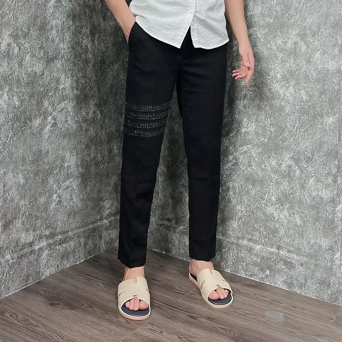 Quần Âu Thêu Đính Đá Hót Menswear Có Túi - Pants