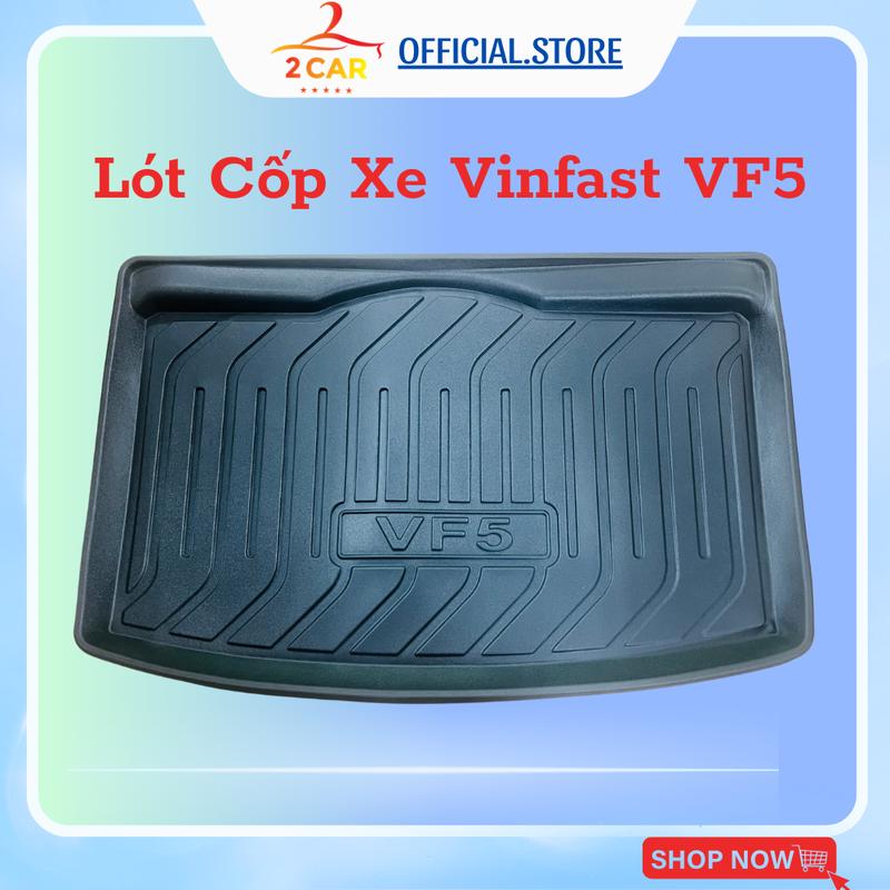Lót cốp dành cho xe Vinfast VF5 Herio Green Chữ VF5 nhựa dẻo siêu đẹp siêu bền chống thấm nước không mùi vừa khít xe_2CAR