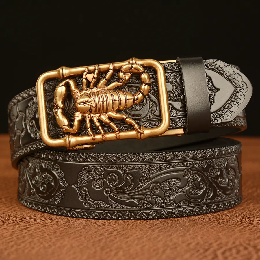 Ikat Pinggang Pria Sabuk Gesper Kulit Sapi Model Scorpion