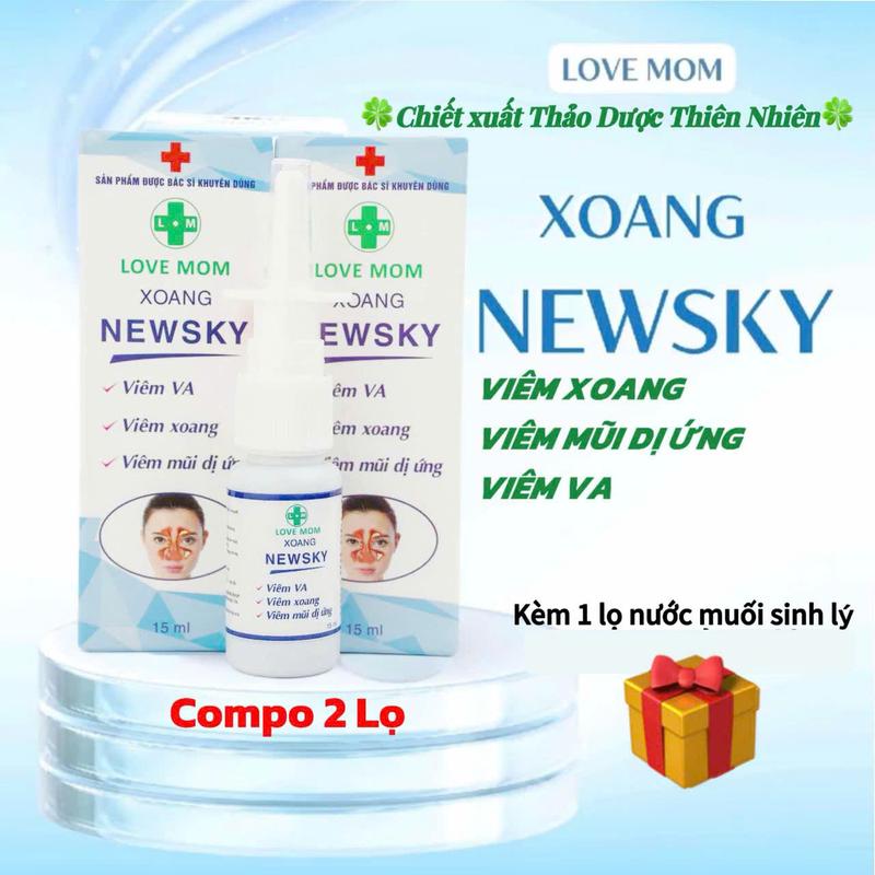 Compo 2 Xịt Thảo Dược Mũi Xoang Newsky 15ml (tặng 1 lọ nước muối sinh lý )- Rửa trôi bụi bẩn, Dịch Nhầy giúp Mũi thông Thoáng