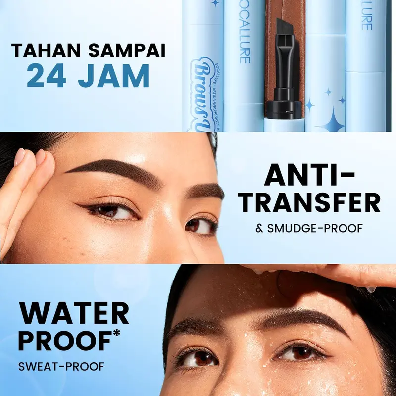 FOCALLURE Pro-stay No Smudge 3D Eyebrow Pomade Alis Lasting Cream 2-In-1 Black Brown Coffee Dark Waterproof 4