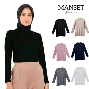 Manset Inner Baju Daleman Wanita Dalaman Muslim Basic Panjang Atasan Nyaman Jersey
