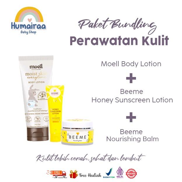 BUNDLING 3in1 MOELL BODY LOTION, BEEME HONEY SUNSCREEN & BEEME NOURISHING BALM 0