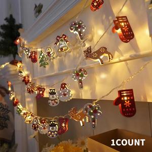 Christmas LED Decorative Light, 1 Count Battery Powered Mixed Color Cartoon Decorative Light, String Light for Christmas Tree Home Party