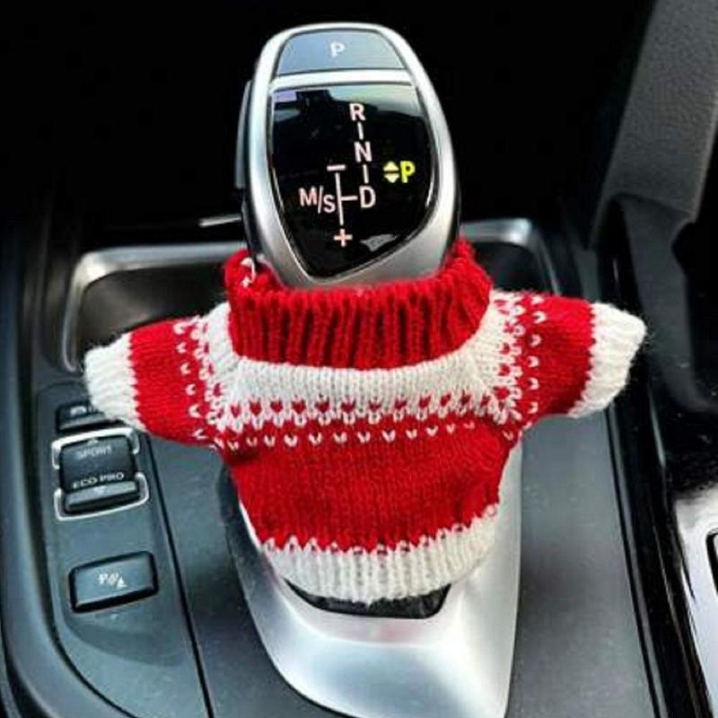 Car Gear Shift Knob Cover, Hand Brake Decorative Button Cover, Universal Winter Warm Shift Knob Cover 9
