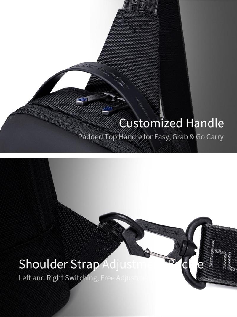 Product Introduction of Men's Letter Pattern Crossbody Bag, Casual Versatile Sling Bag for Men and Women, Fashionable Chest Bag for Daily Use 6