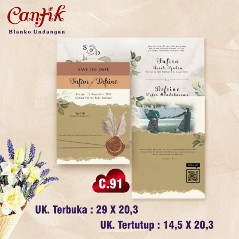 Undangan Pernikahan Kekinian   CANTIK 91 Elegan Modern Paket Lengkap 100 PCS Gratis Label & Plastik - JanjiKita | Default