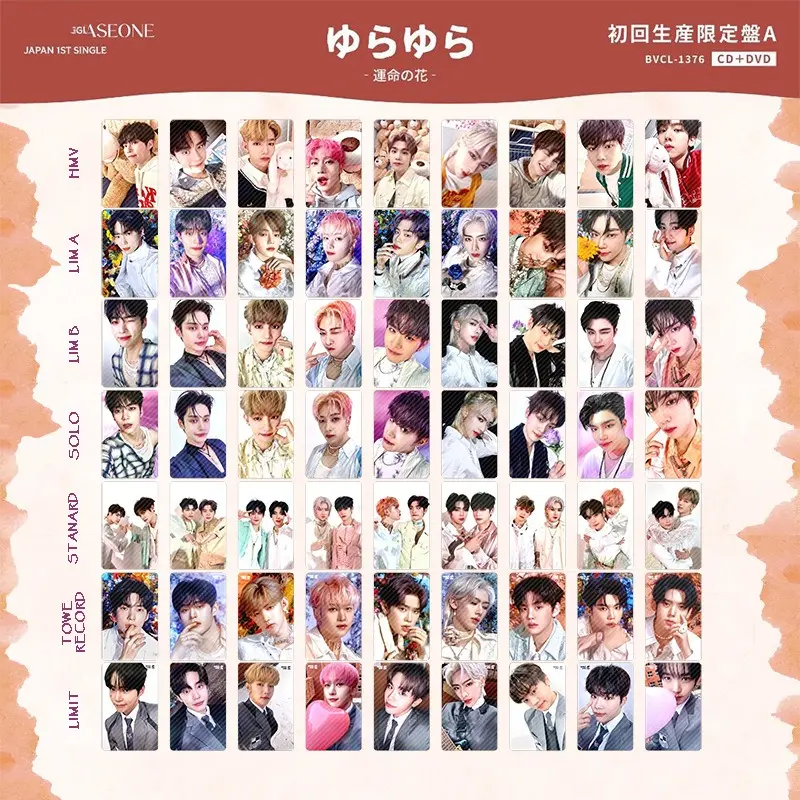 ZB1 Japan Album ゆらゆら Solo PhotoCards Zerobaseone Jiwoong Gyuvin Taerae Ricky Hanbin ZhangHao Yujin Solo Photo Cards 9 Per Set