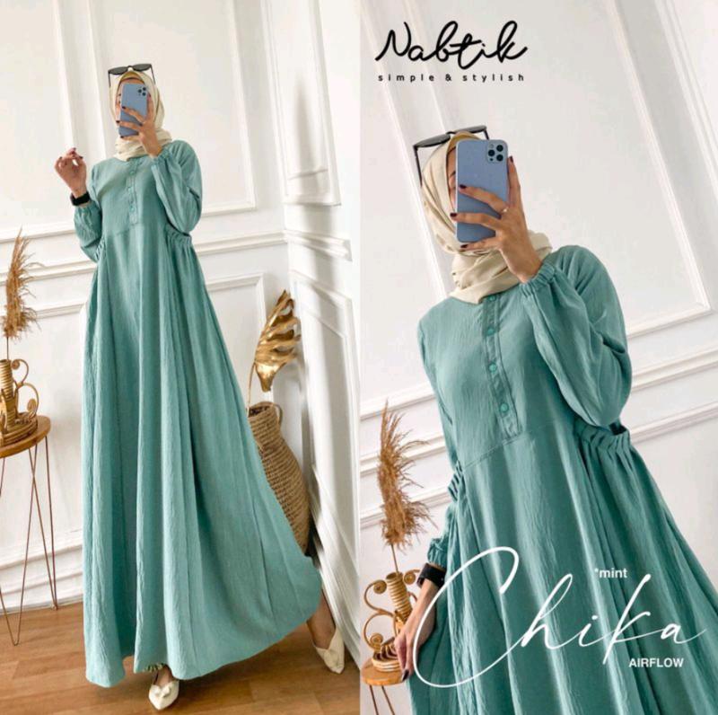 Product Introduction of R-dafa Gamis Warna Abu Model Terbaru Dan Kekinian Polos Crinkle Kantong Lembut Muslim Wanita Dewasa 7