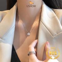 Gambar USHOW 925 Perak Penuh Berlian Snowflake Kalung Liontin - 925 perak dari USHOW Kab. Gresik 4 Tokopedia