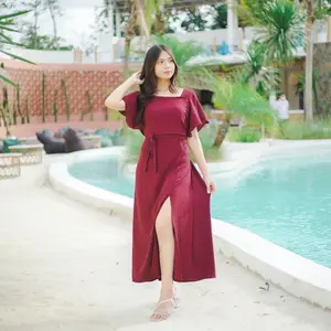 DB - Long Dress Kayara LD 120 [ Daster Wanita Kekinian - Bisa COD ] Dress Cantik Cringkle Airflow Nyaman Untuk Pesta Kondangan Baju Panjang Simple Gaun Dewasa