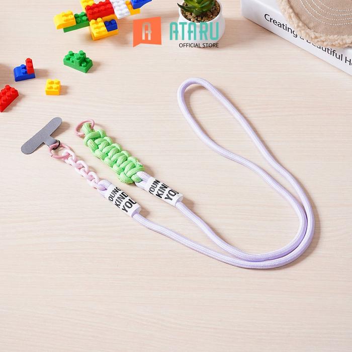 Gambar Ataru Lanyard Color Block Strap - Ungu/Hijau Tali Leher Name Tag Id Card Kartu Akses Gantungan Tanda Pengenal Tali Gantungan Hp dari Ataru_NEW Kota Administrasi Jakarta Barat Tokopedia