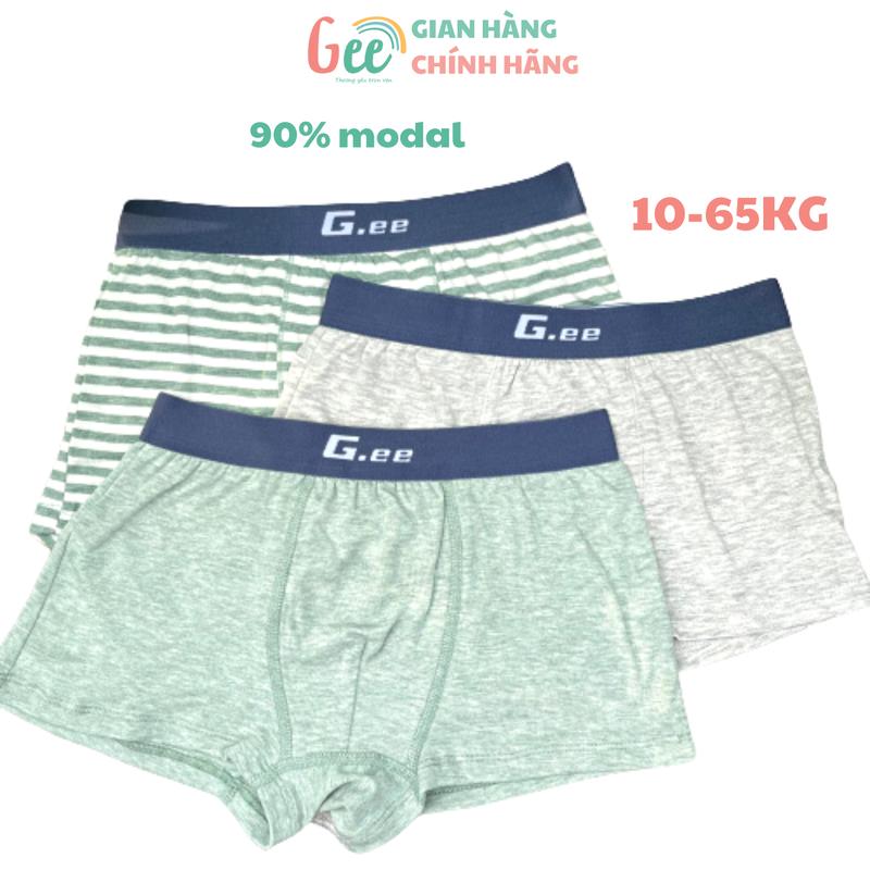 Quần Lót Bé Trai 3 màu, Set 3 Quần Sịp Đùi Trẻ Em, Quần Chip Vải Sợi Sồi Modal Mềm Mịn, Thấm Hút, Kháng Khuẩn