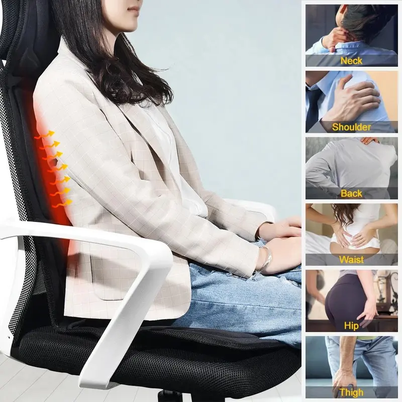 Đệm Ghế Massage, Điện, Làm Nóng, Rung, Cho Cổ Và Lưng Cổ Tử Cung, Đệm Cơ Thể, Thích Hợp Cho Ô Tô Và Gia Đình, Nệm Thắt Lưng 5