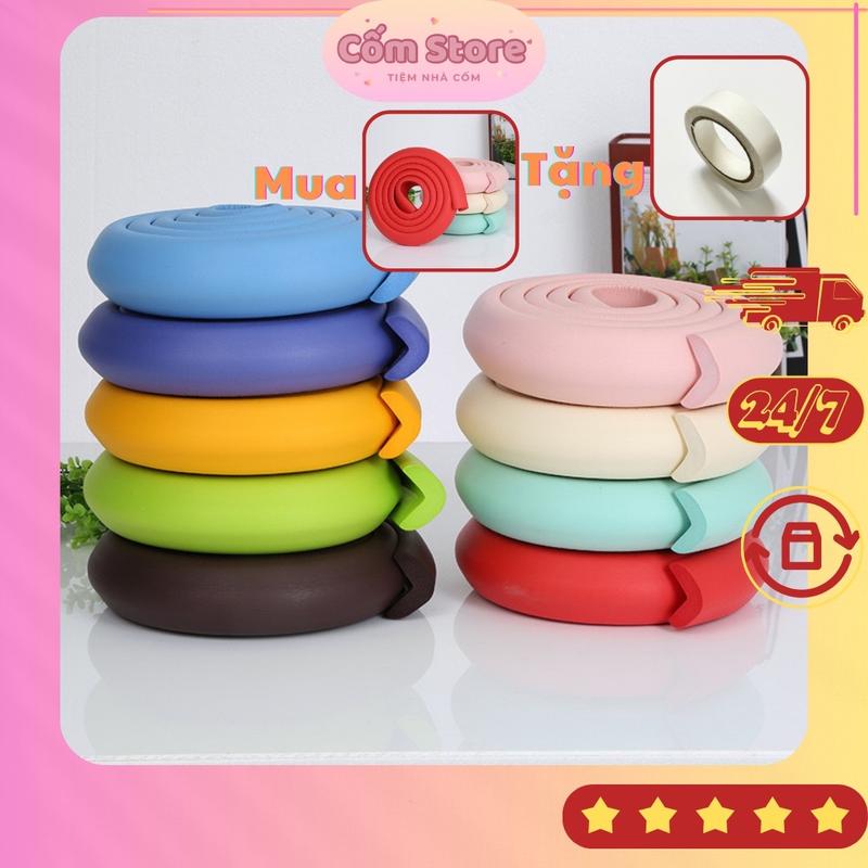 Cuộn xốp bọc cạnh bàn, góc bàn cao su 2m chữ L màu kem - Đã có sẵn keo - Bảo vệ an toàn cho bé, chống va chạm, trang trí bàn tủ xốp mềm tránh va đập