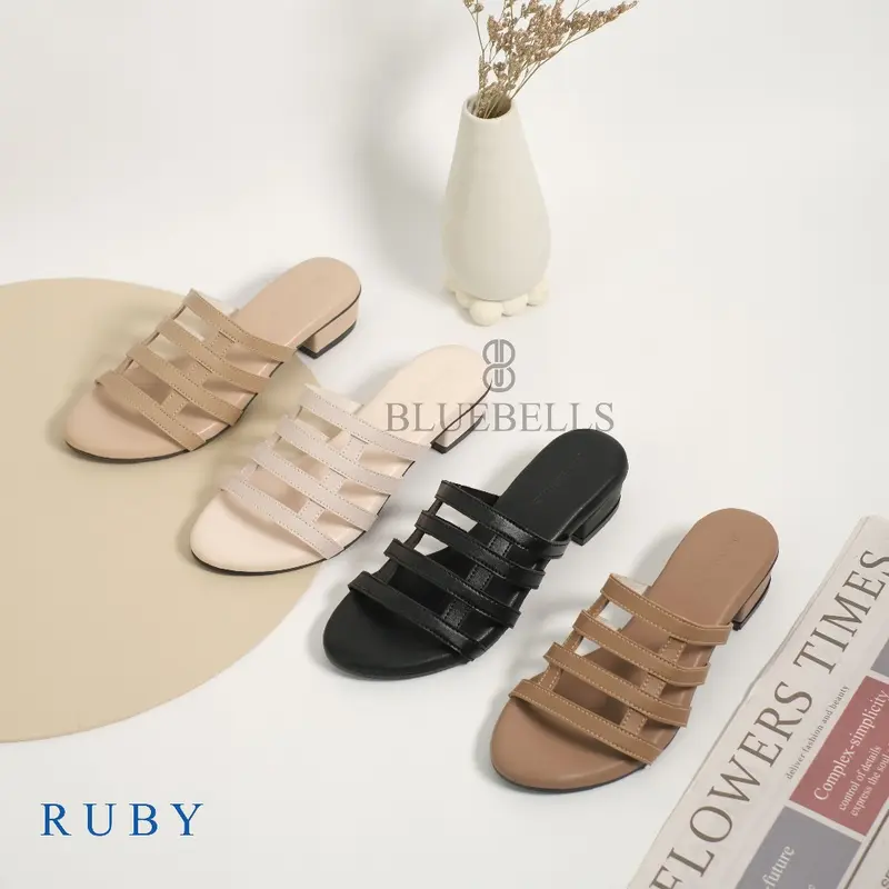 Bluebells RUBY Sendal Slop Wanita Heels 3cm Elegan (Tersedia Size 36-41) 0