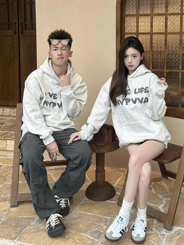Áo Hoodie , áo hoodie đôi Sweater nam nữ Love Life , hoodie có mũ nỉ cotton mịn from Hàn Quốc  Dài Tay Menswear [A011] áo  anh tshirt  women Tay Dài Có Túi 1