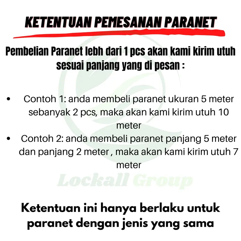 Jaring Paranet 85% Lebar 3 Meter Panjang 6 Meter 6