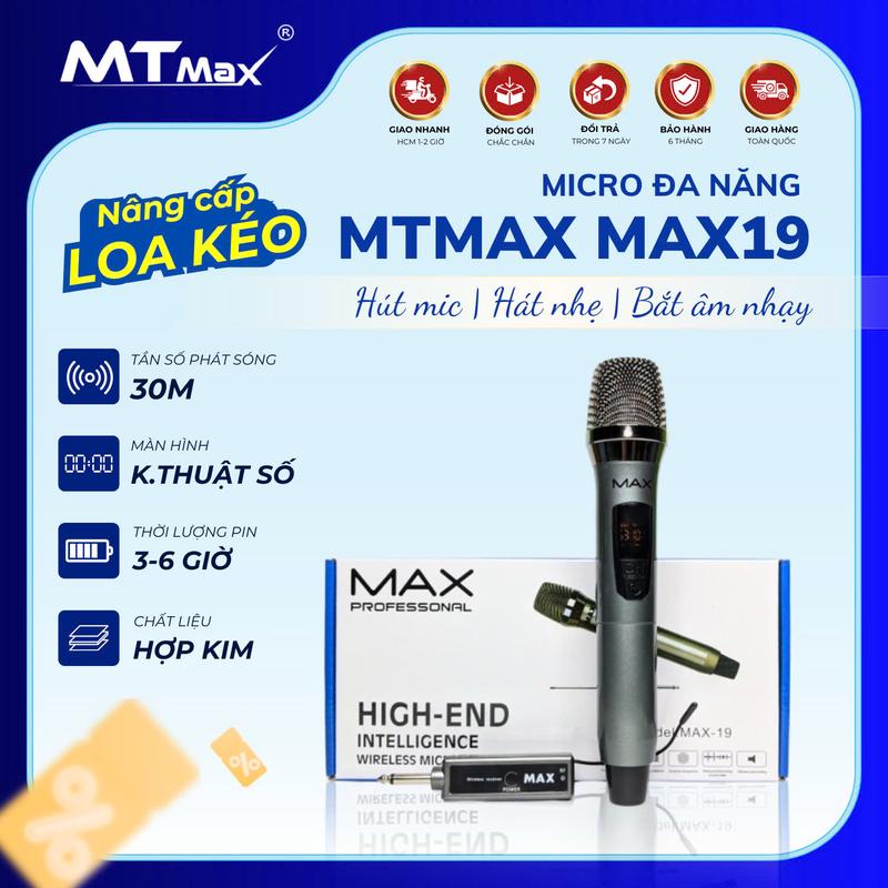 Micro Không Dây MAX19 Dùng Cho Loa Kẹo Kéo Di Động Amply Karaoke