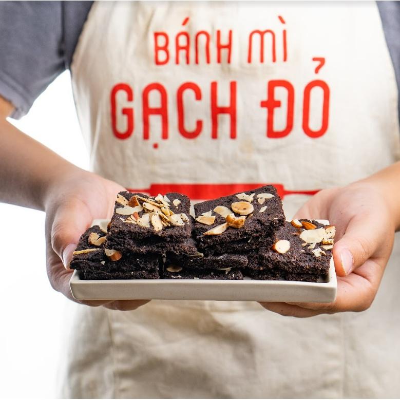 Bánh Brownie Crackers Hạnh Nhân Gạch Đỏ 250GR Chuẩn Healthy Dành Cho Ăn Kiêng Snack Cay Food Cafe  lá bồ đề 1