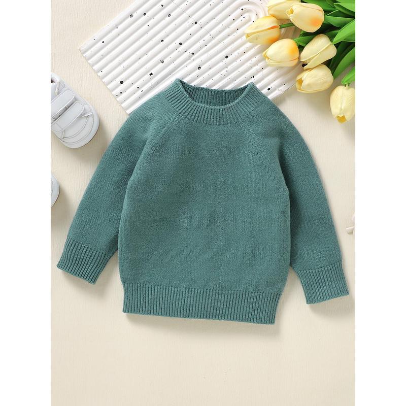 Product Introduction of Toddler Autumn Winter Knit Sweaters Long Sleeve Round Neck Solid Color Knitwears 49