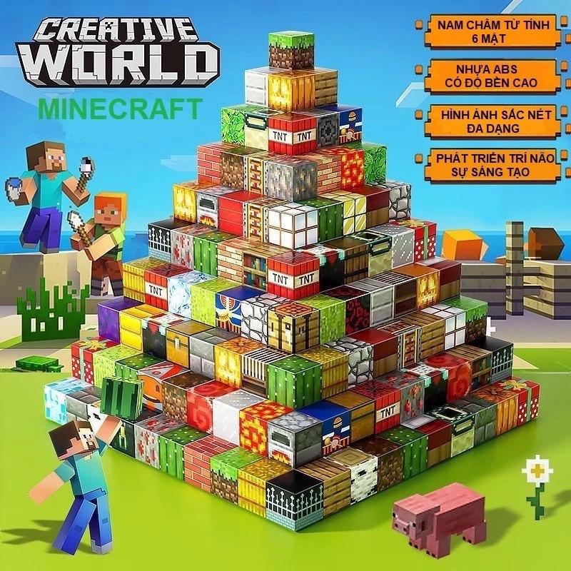 Khối nam châm từ tính xây dựng minecraft Đồ chơi trẻ em mô hình lắp ghép xây dựng
