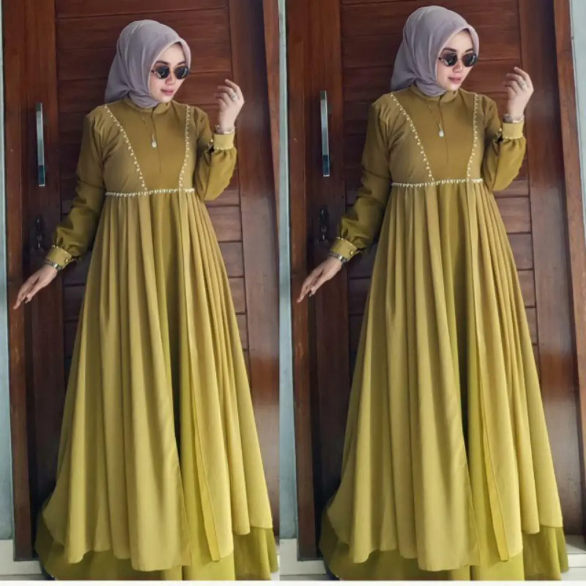 Nabila Dress vol 2 Gamis Ceruty Babydoll Variasi Payet Mewah Dan Elegan Terbaru Gaun Alhaya Murah Pakaian Wanita Termurah Baju Polos terkini Ibu Panjang Kondangan Muslim Pesta Wudhu Dewasa Lebaran