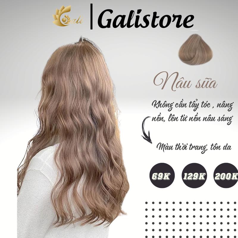  Thuốc nhuộm tóc màu NÂU SỮA không cần tẩy tóc lên từ nền nâu sáng Galistore Galistore Đổi Màu Tóc Nữ Women 