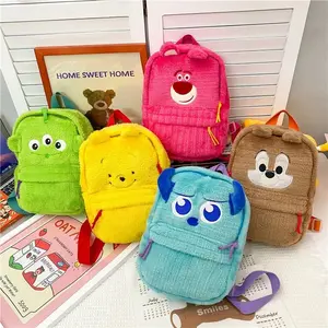 Tas Ransel Disney Karakter Lotso the pooh chipmunk stitch Monster Inc Bahan Bulu Halus