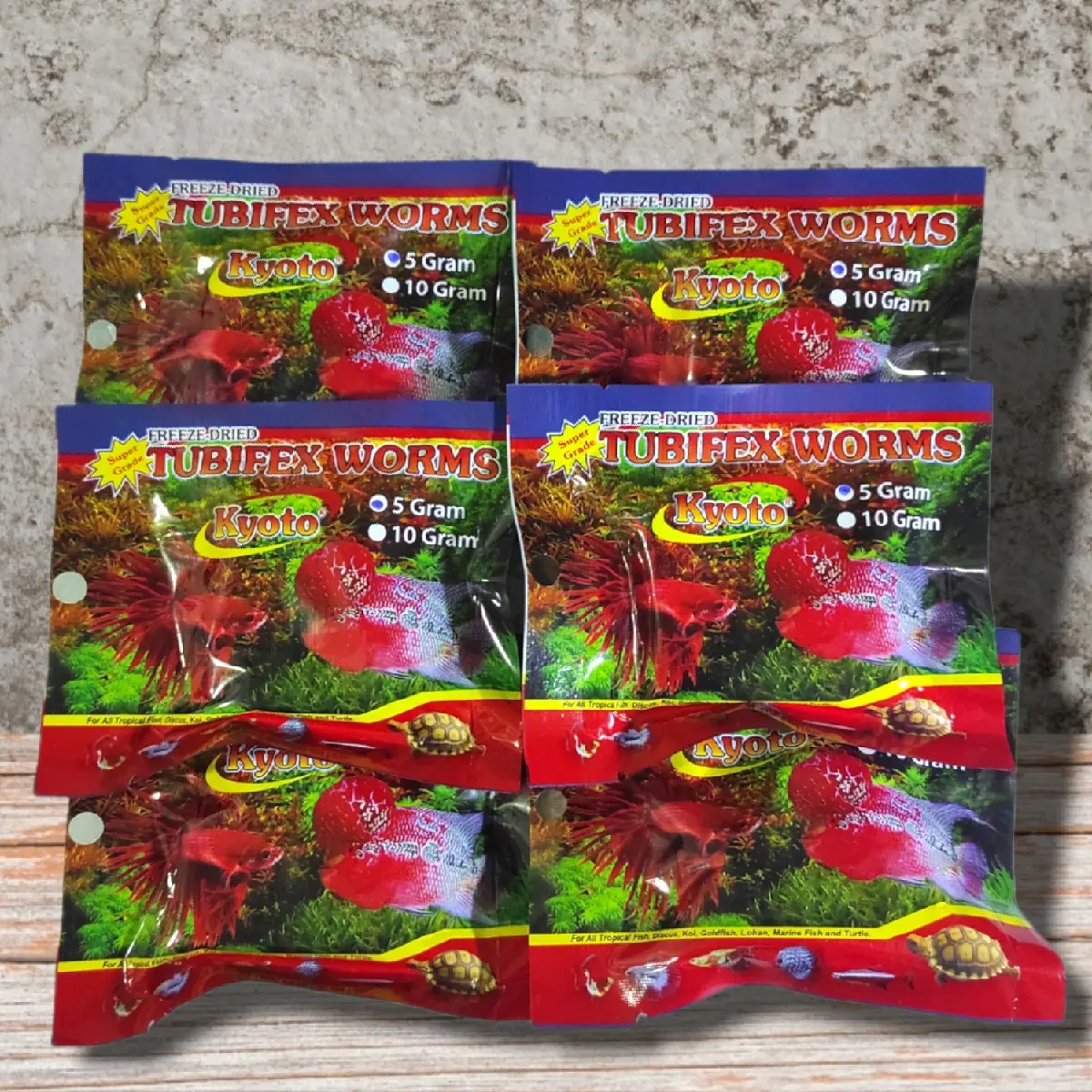 Cacing kering tubifex worms Kyoto pakan ikan hias 5gr