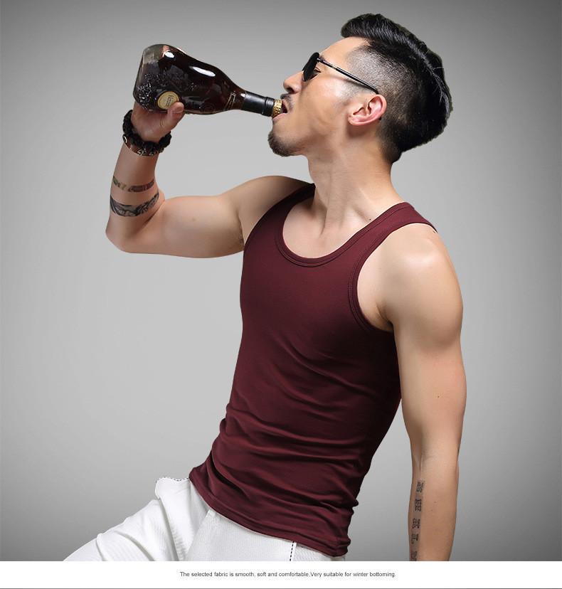 Product Introduction of Men's Solid - color Summer Vests: Ideal for Young Athletes, Fitness - ready Sleeveless Stretch Undershirts 5