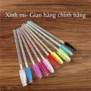 Chổi chải mi thân kim tuyến (bịch 50 chiếc), dụng cụ nối mi Xinh mi