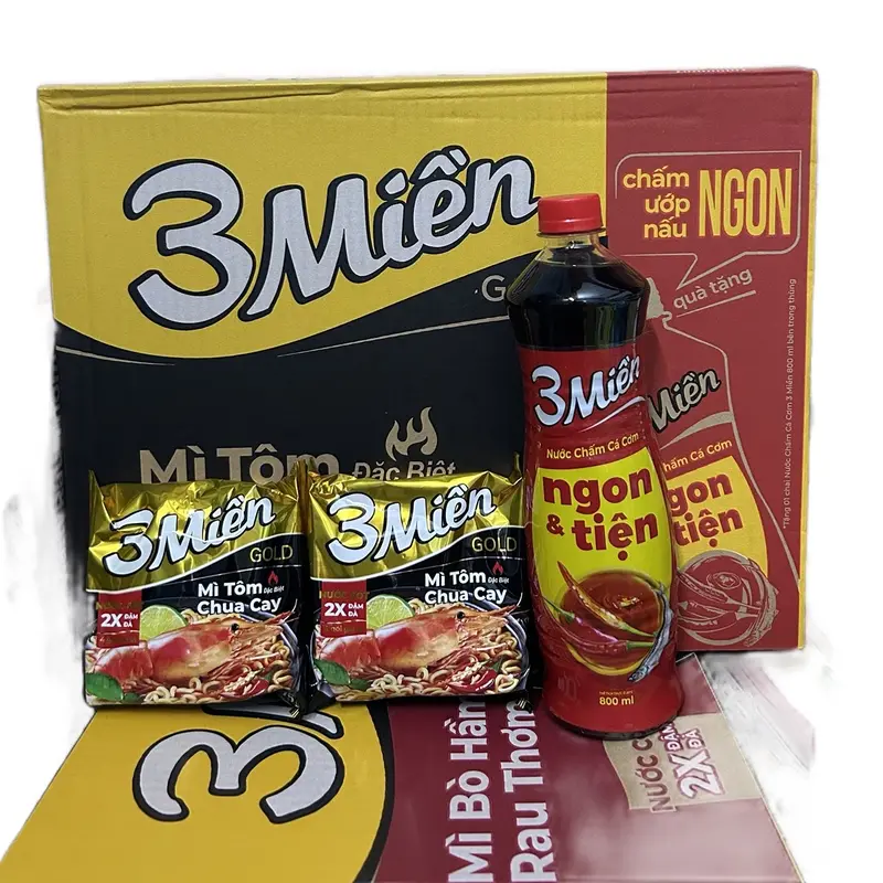 (Hàng tặng )1 thùng mì tôm 3 miền tặng 2 gói mì tôm 3 miền  Miến Food 6